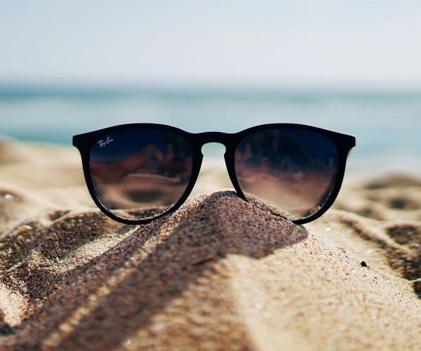 Rayban sunglasses on beach